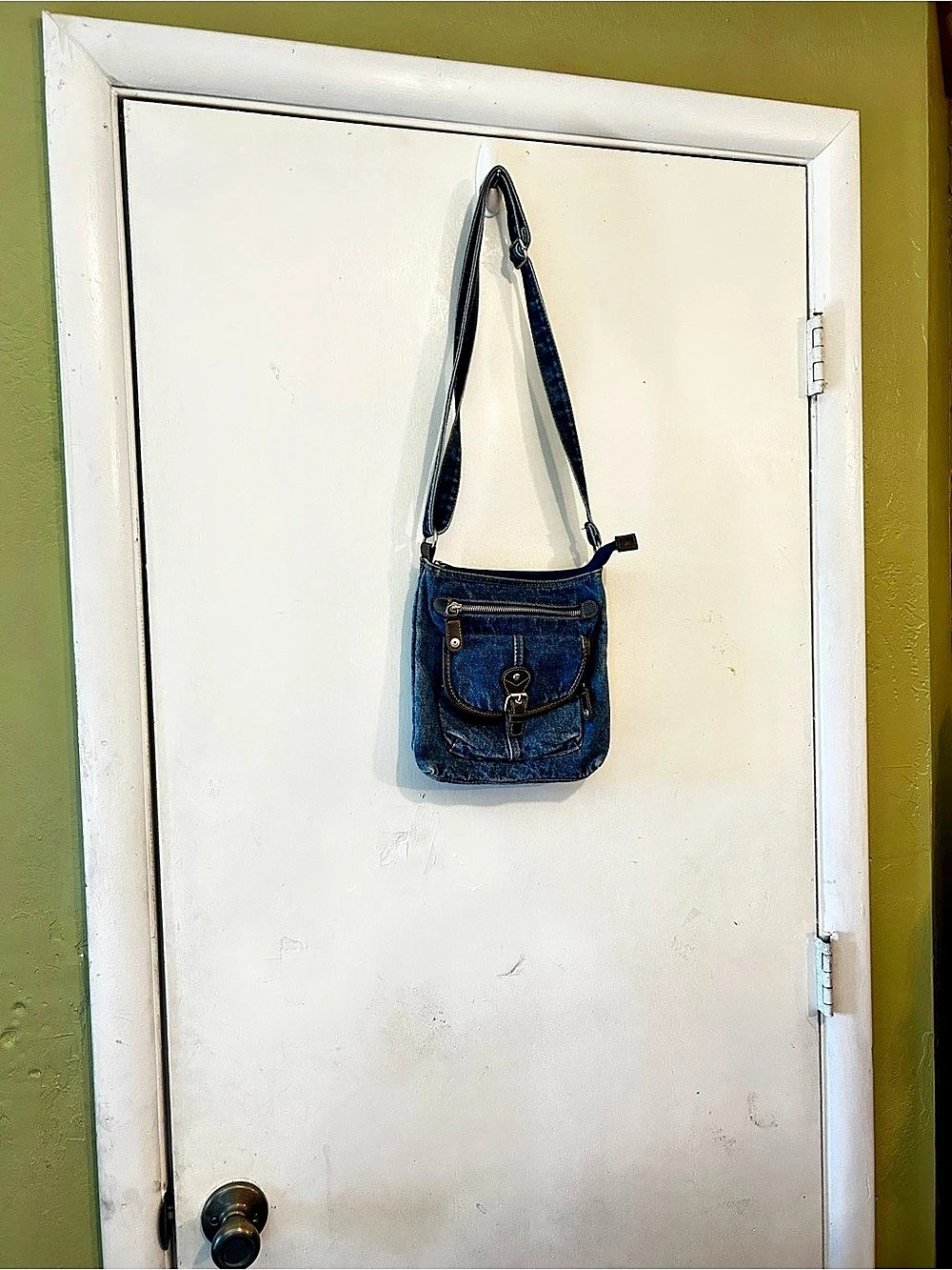 Denim Crossbody Bag in Blue